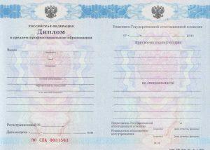 Диплом техникума, колледжа с 2011 по 2013 год